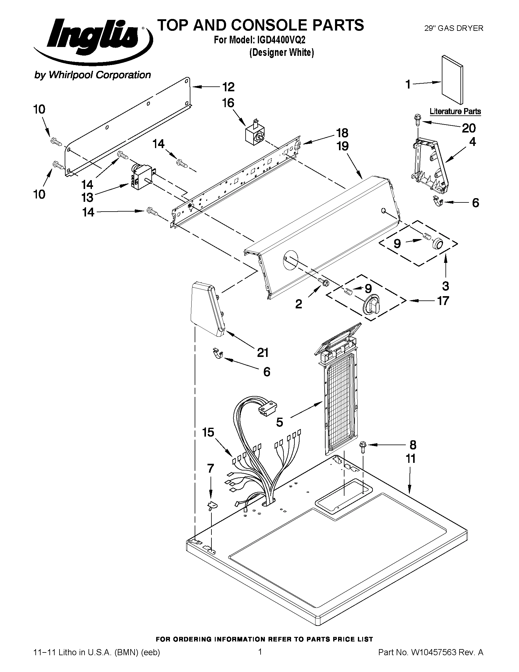 01 - TOP AND CONSOLE PARTS