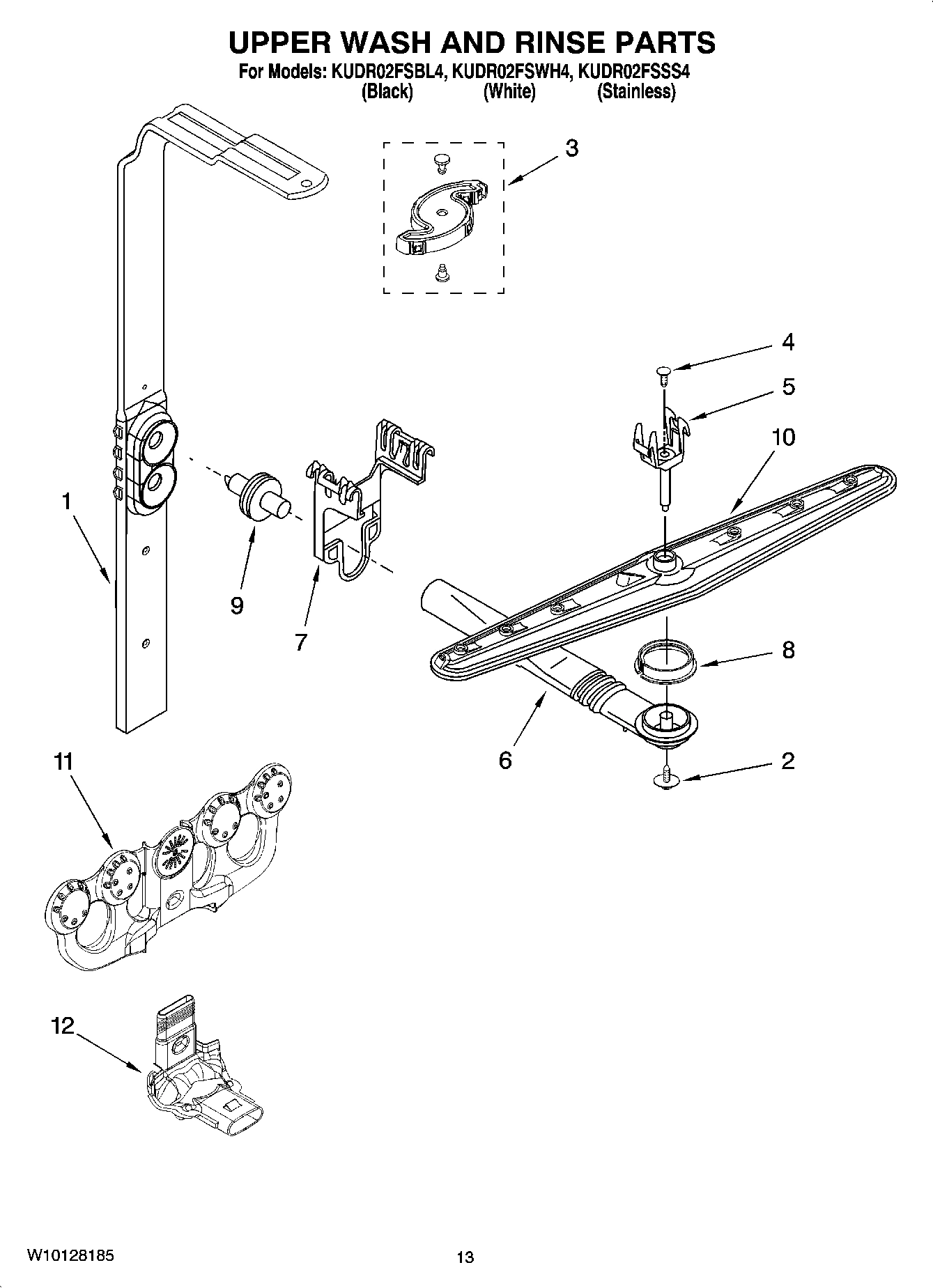 10 - UPPER WASH AND RINSE PARTS
