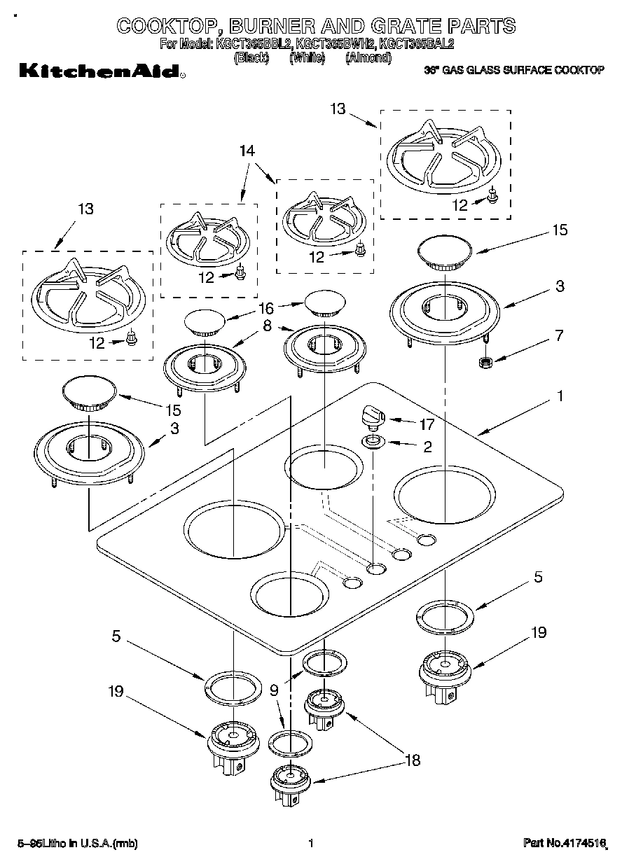 01 - COOKTOP, BURNER AND GRATE