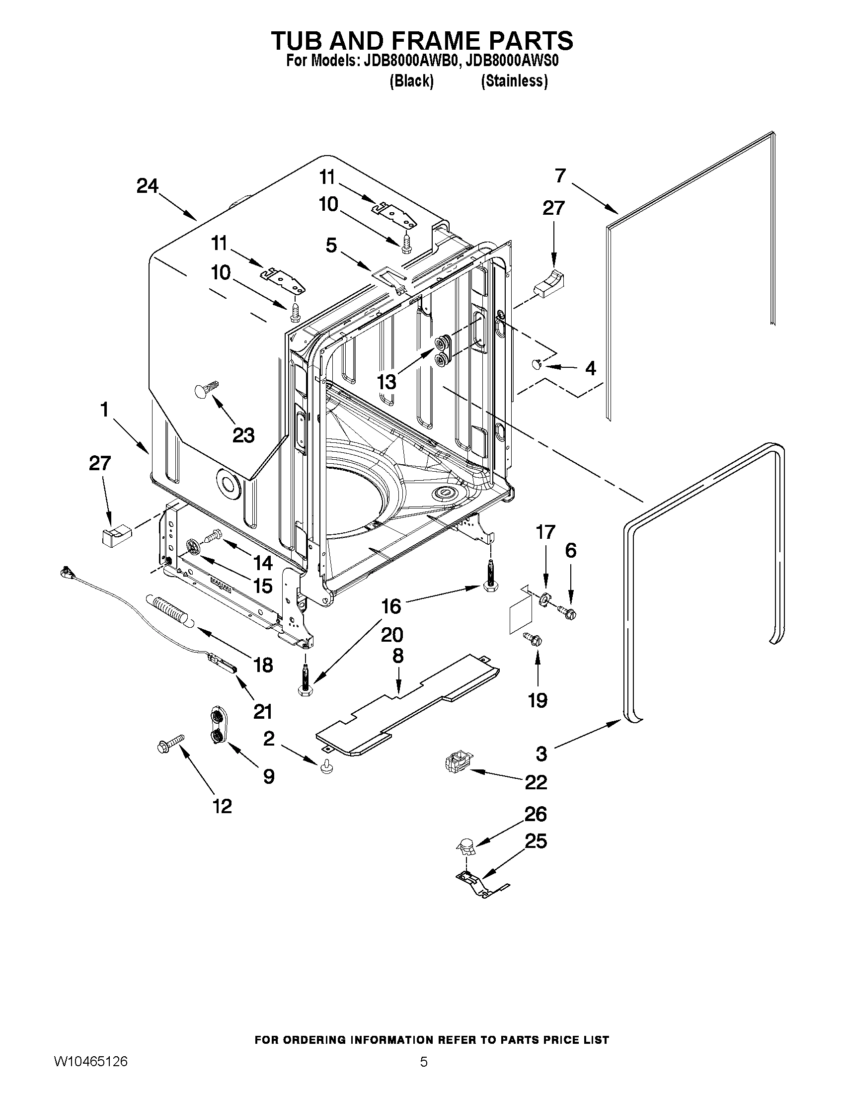 05 - TUB AND FRAME PARTS