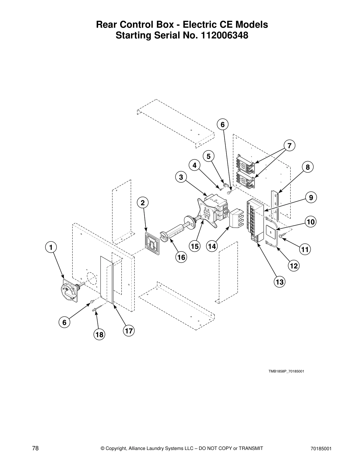 Rear Control Box - Electric CE Models
Starting Serial No. 112006348
