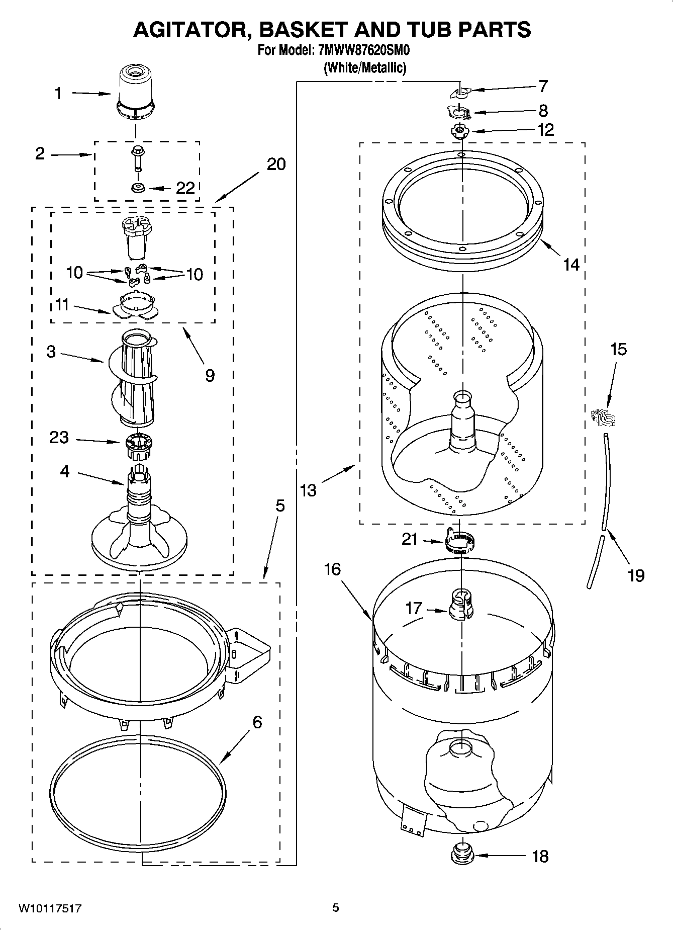 03 - AGITATOR, BASKET AND TUB PARTS