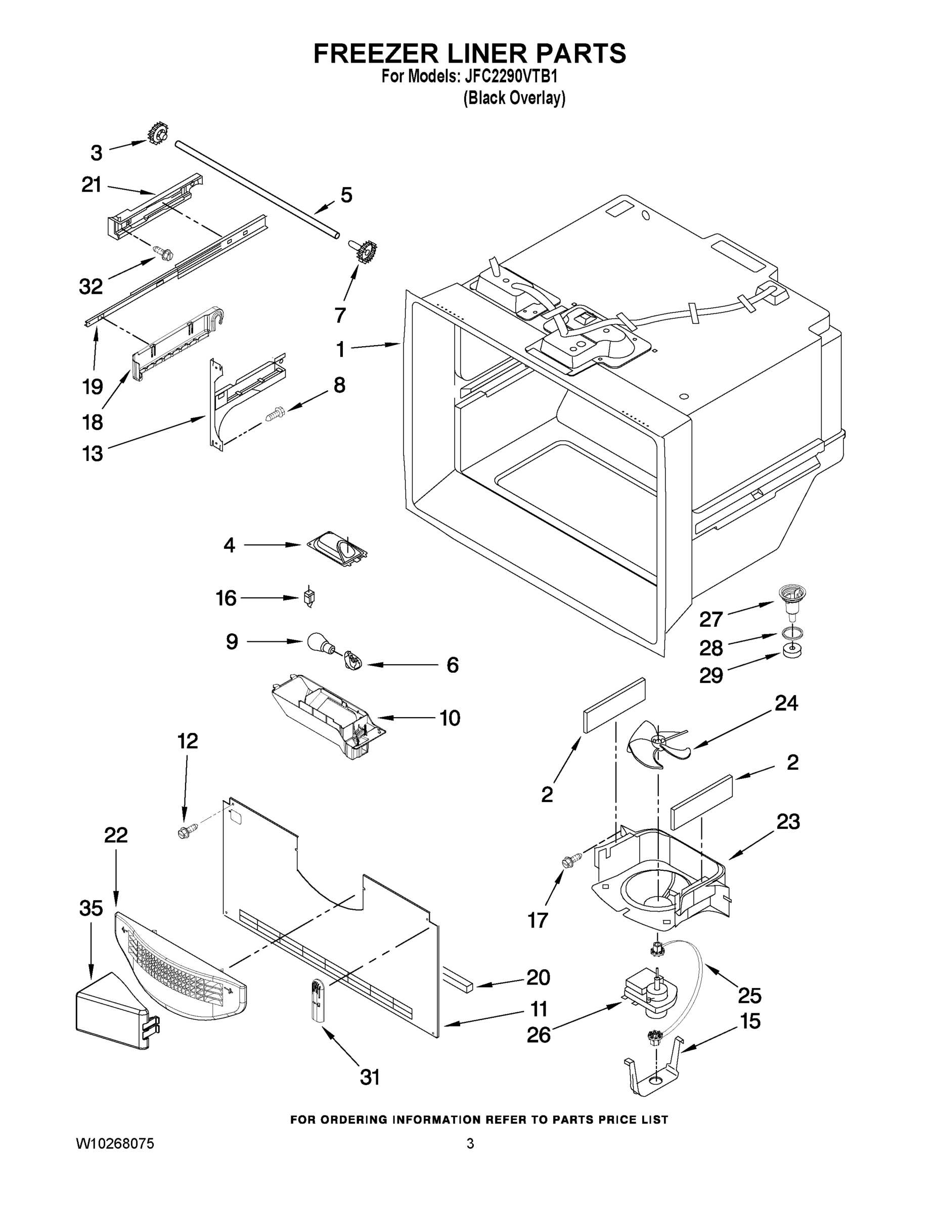 02 - FREEZER LINER PARTS