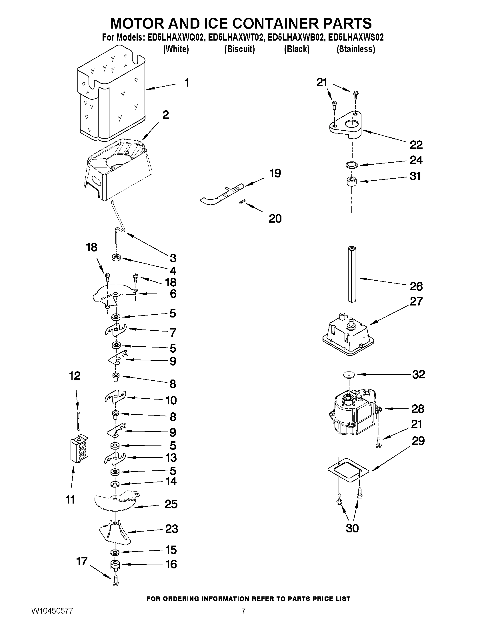05 - MOTOR AND ICE CONTAINER PARTS