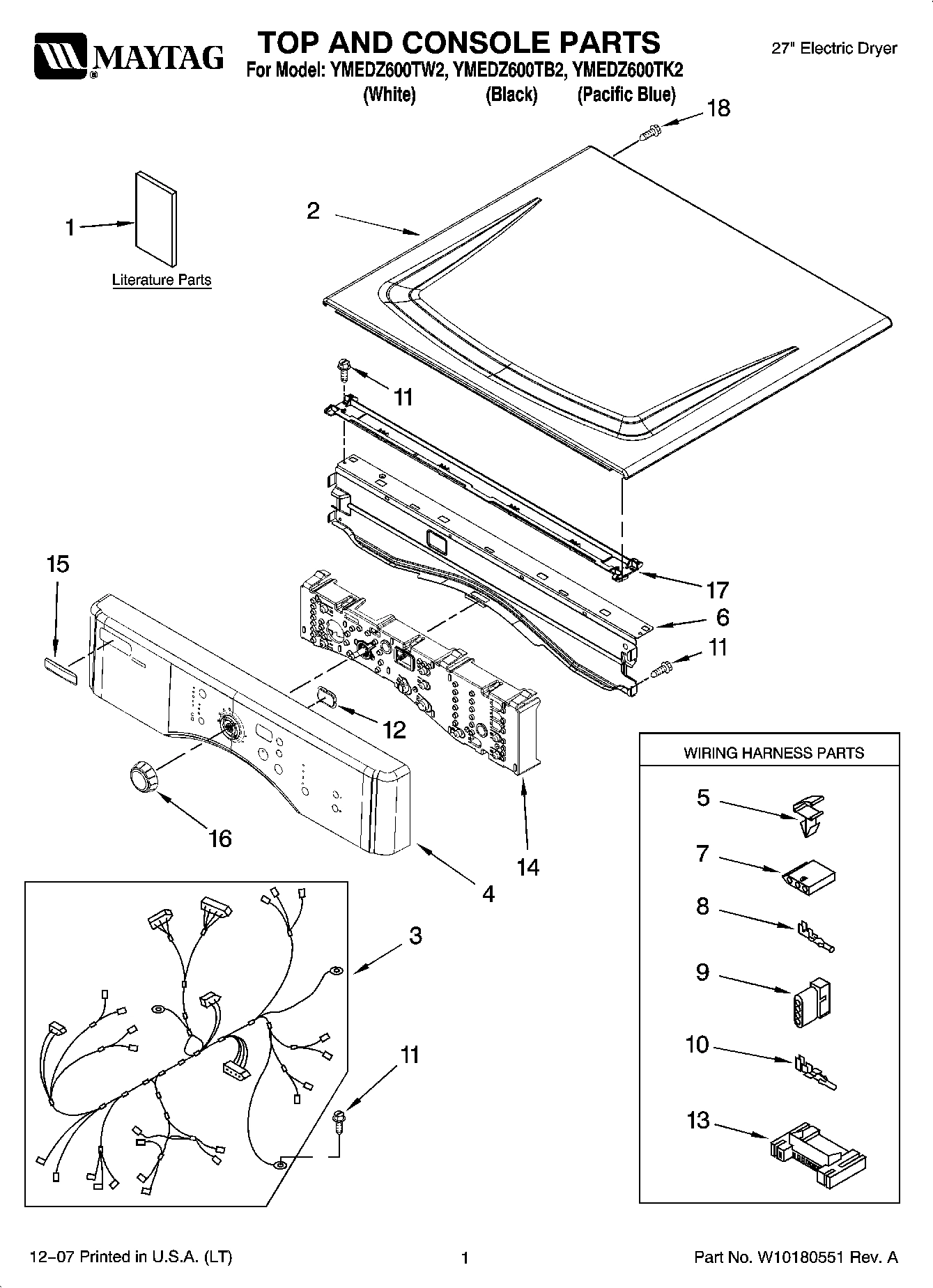 01 - TOP AND CONSOLE PARTS