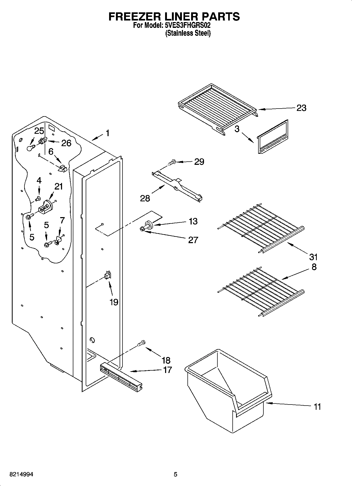 04 - FREEZER LINER PARTS