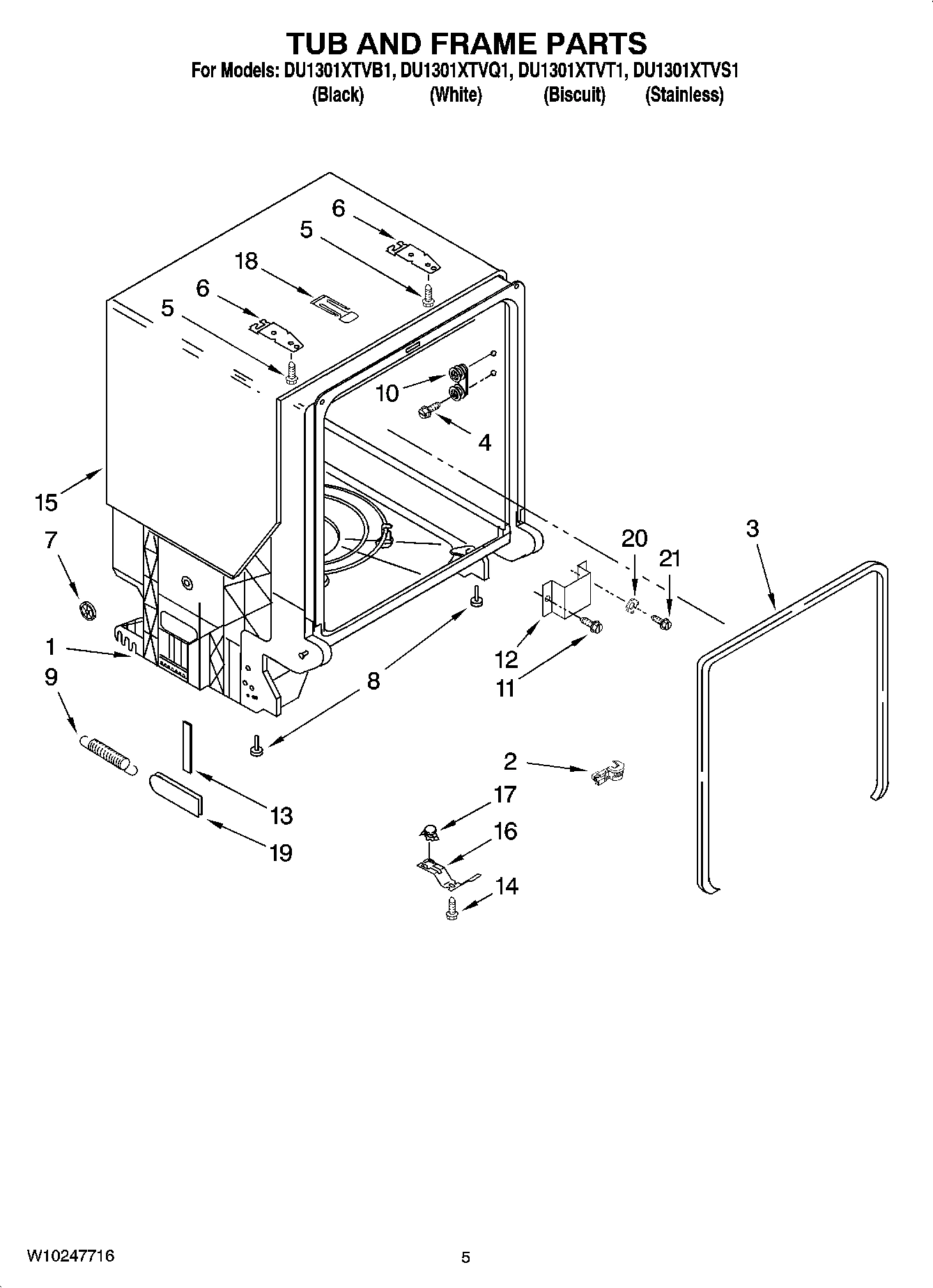 05 - TUB AND FRAME PARTS
