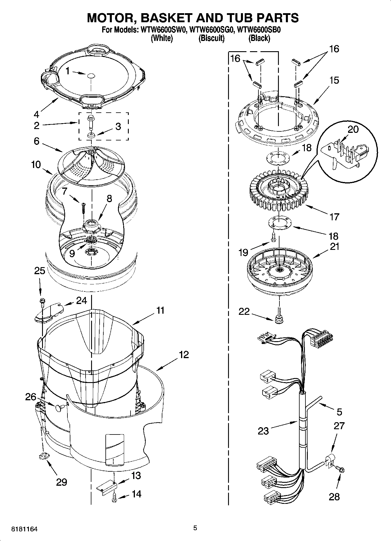 03 - MOTOR, BASKET AND TUB PARTS