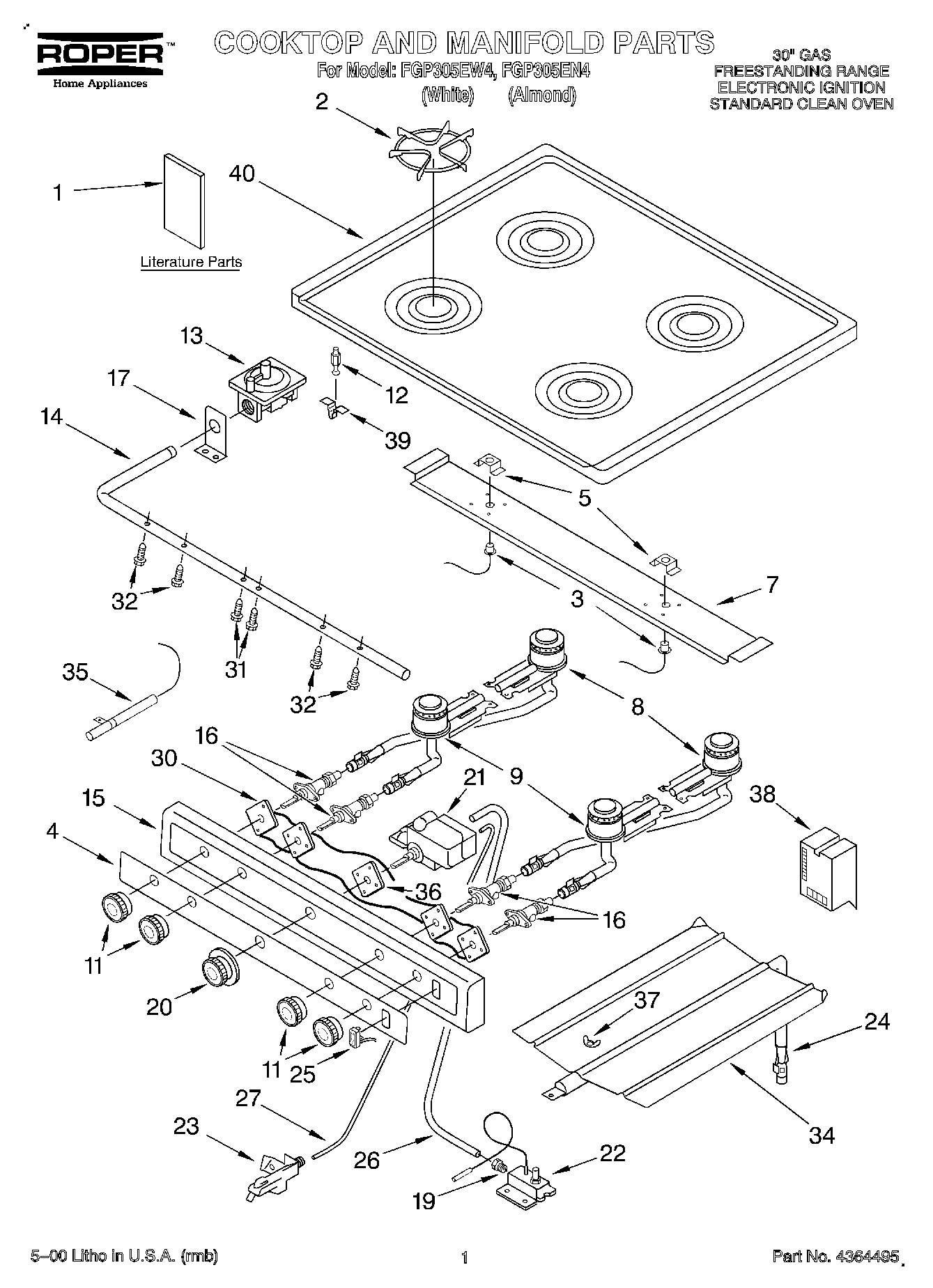 01 - COOKTOP AND MANIFOLD, LITERATURE