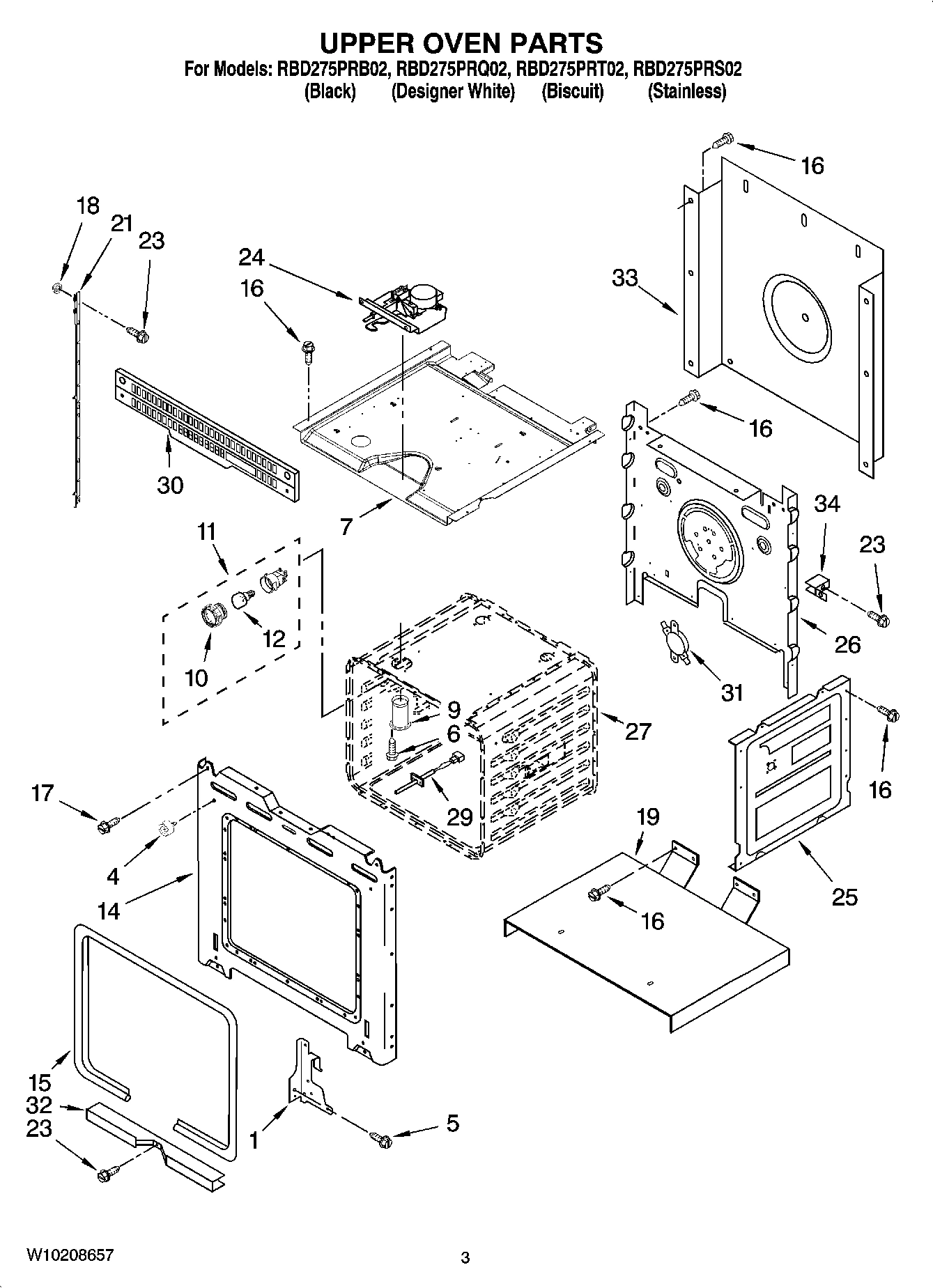 02 - UPPER OVEN PARTS