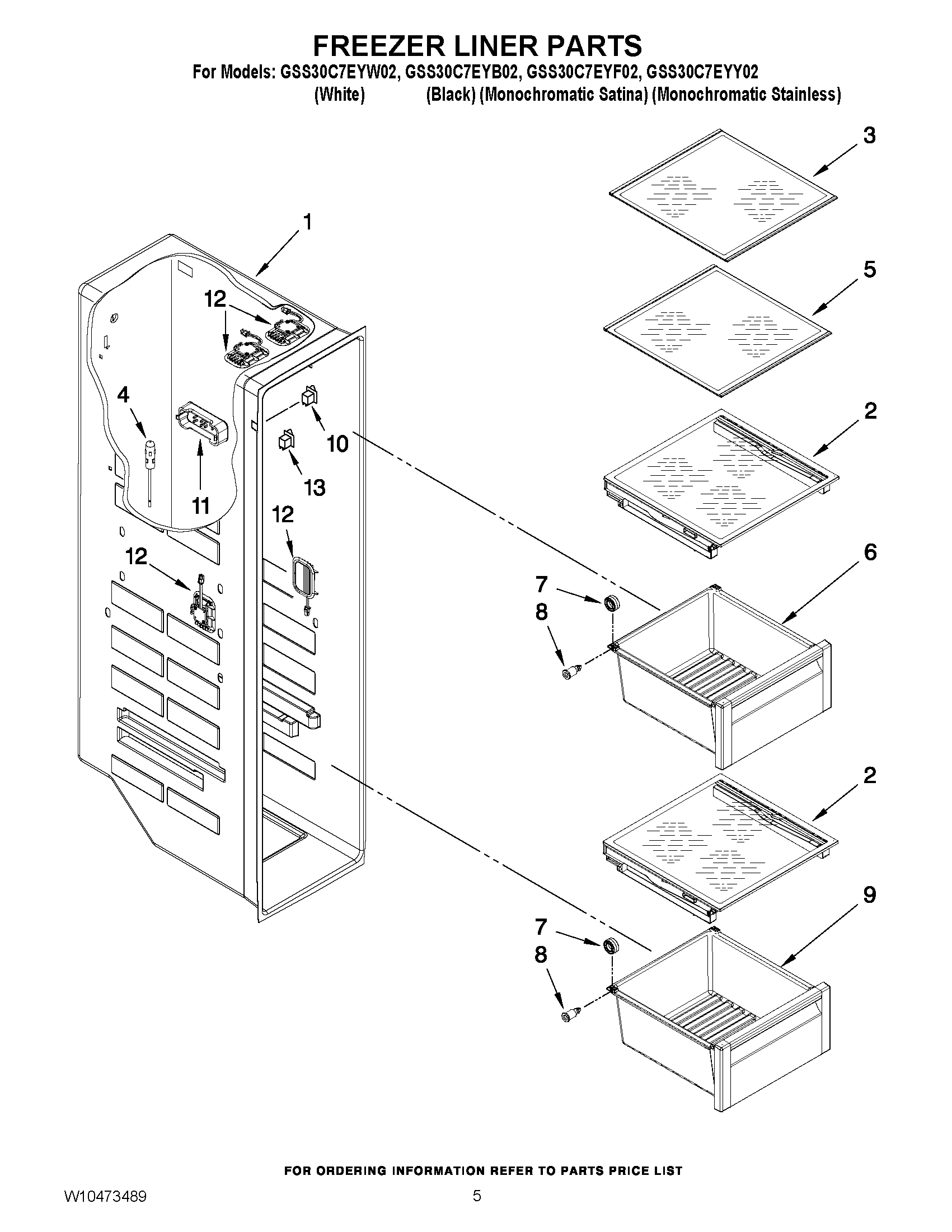 04 - FREEZER LINER PARTS