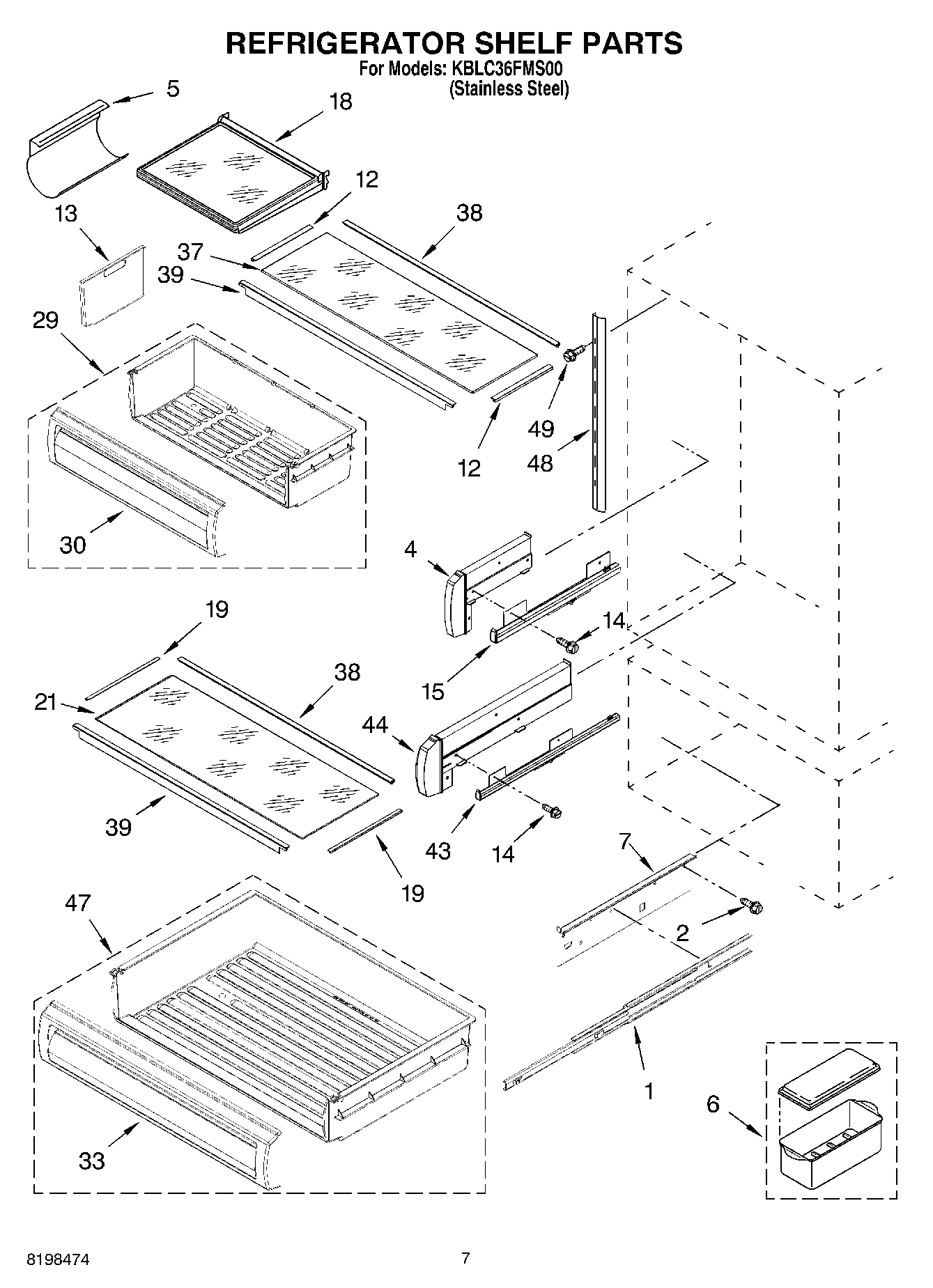 05 - REFRIGERATOR SHELF PARTS