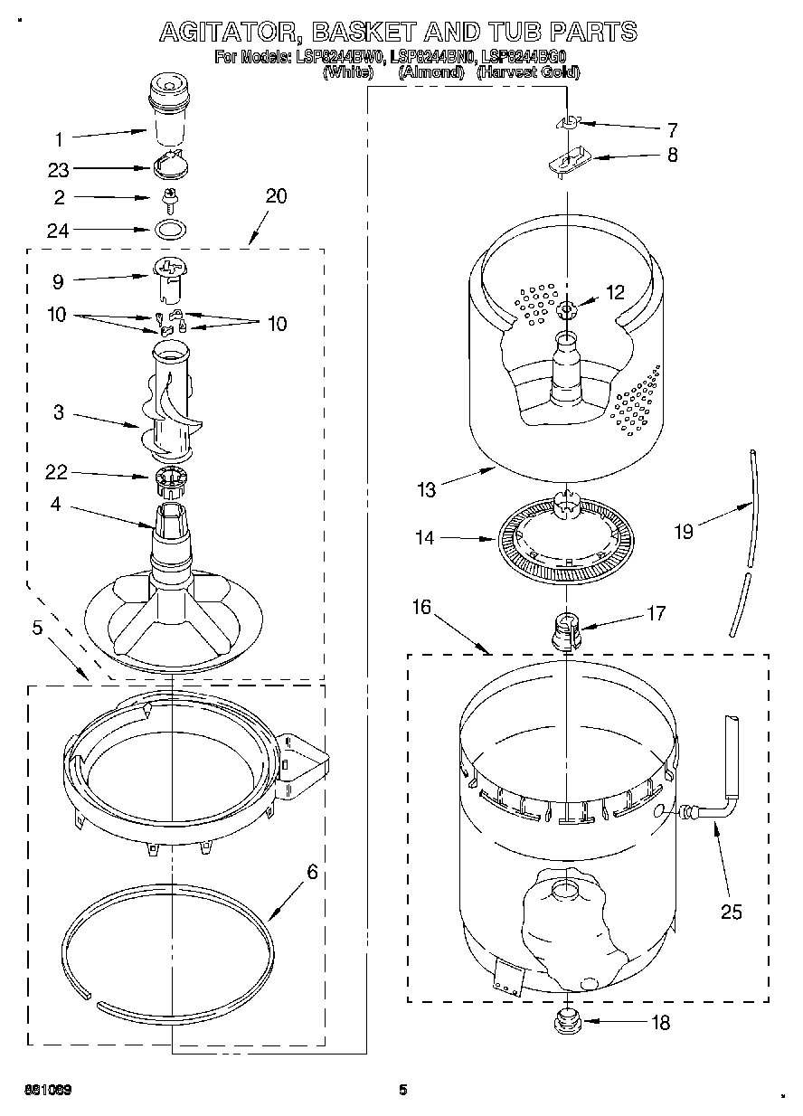 03 - AGITATOR, BASKET, AND TUB